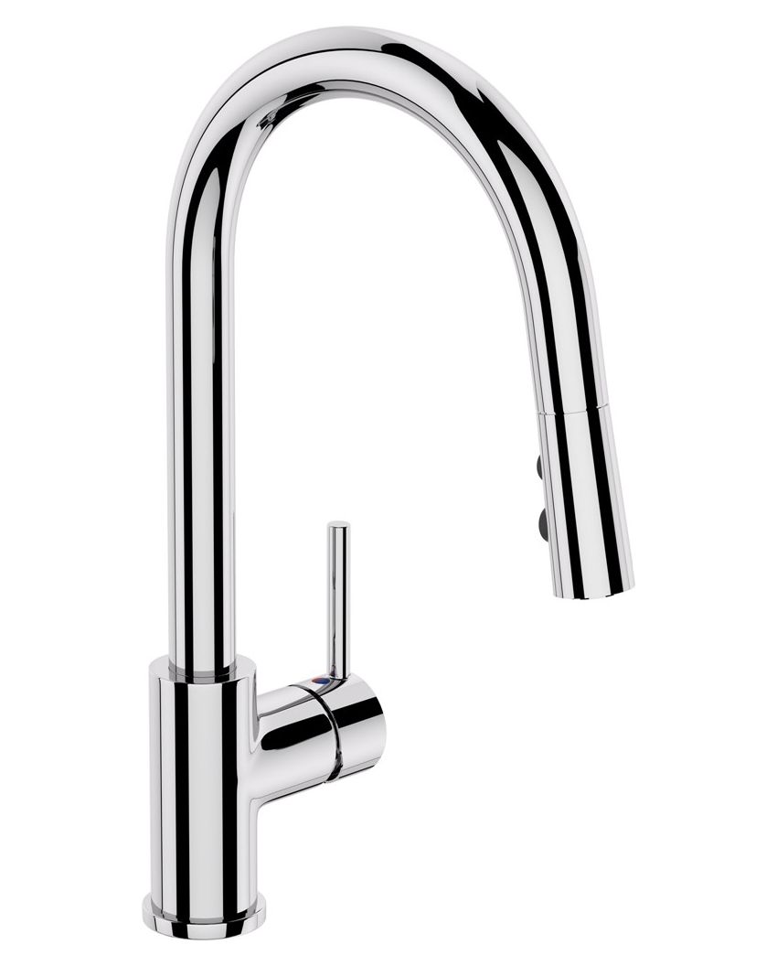 Uno Gooseneck, Pullout Spout, Chrome