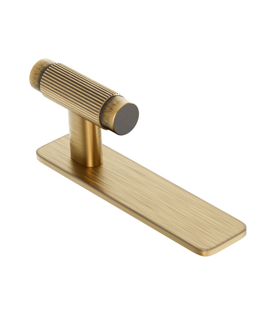 Fade Back T-Bar 50mm (off centre), Antique Brass