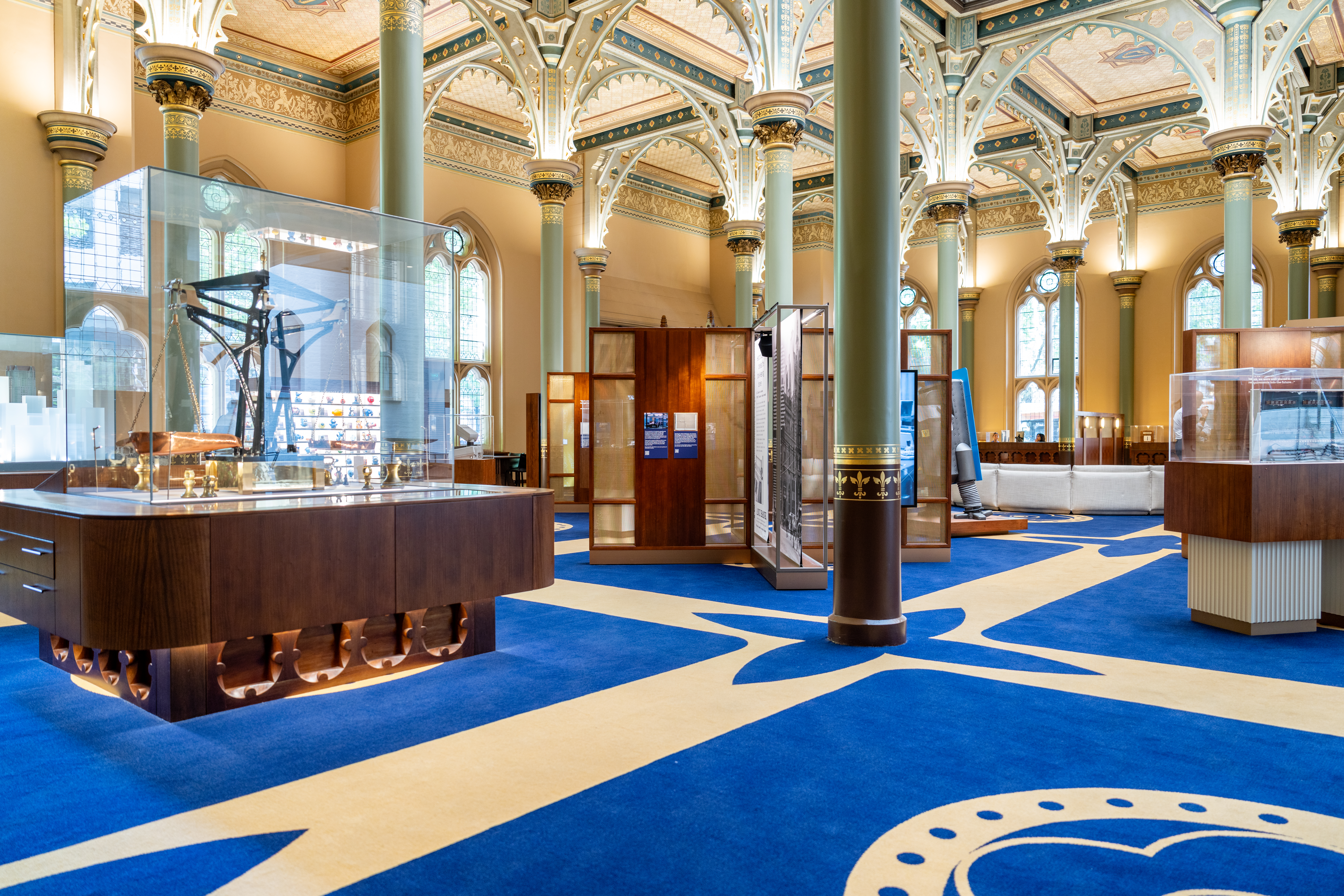 A Musem with Wovenpanel Dividers in Brass